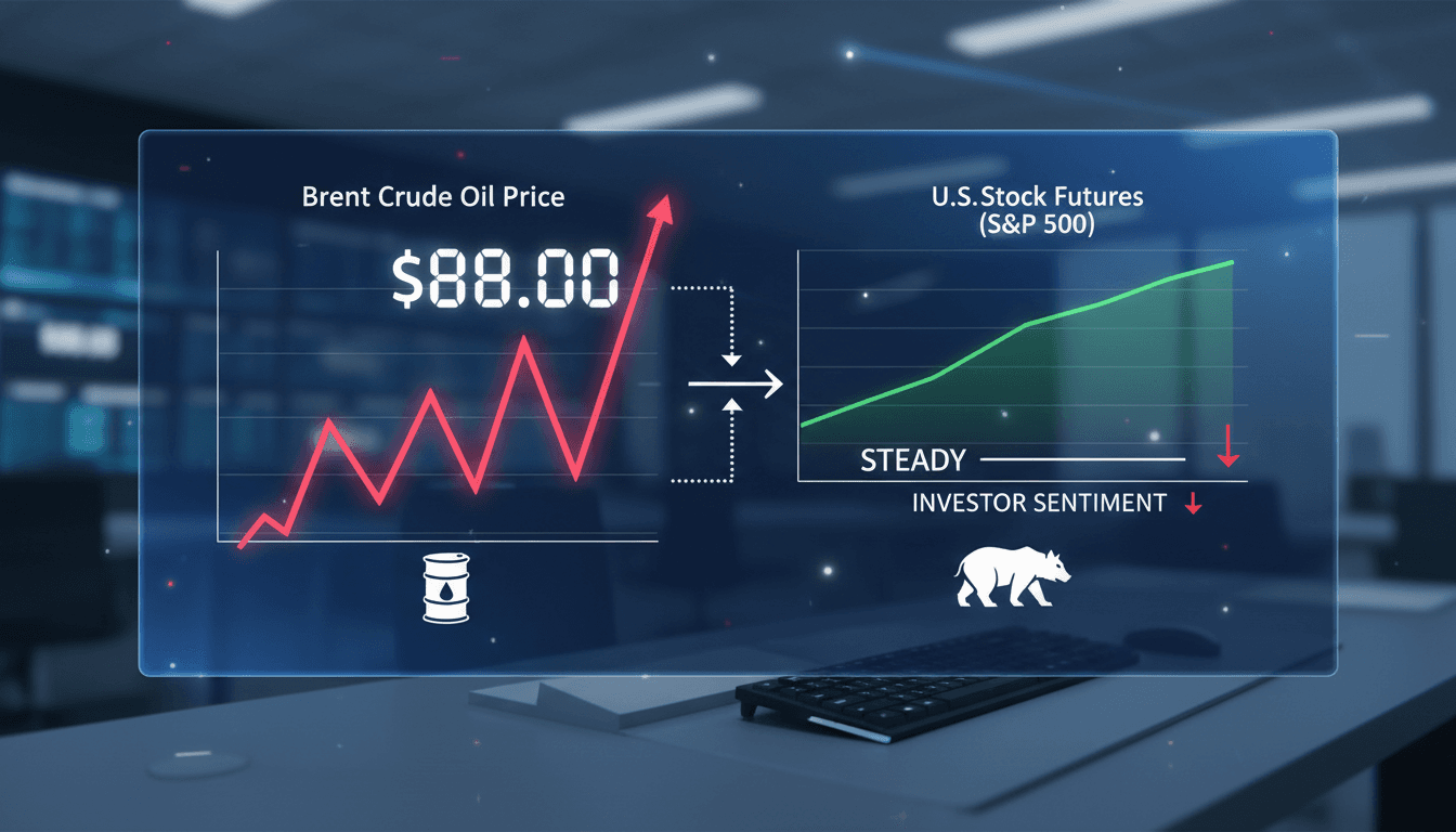 Graph showing the relationship between oil prices and stock market trends.