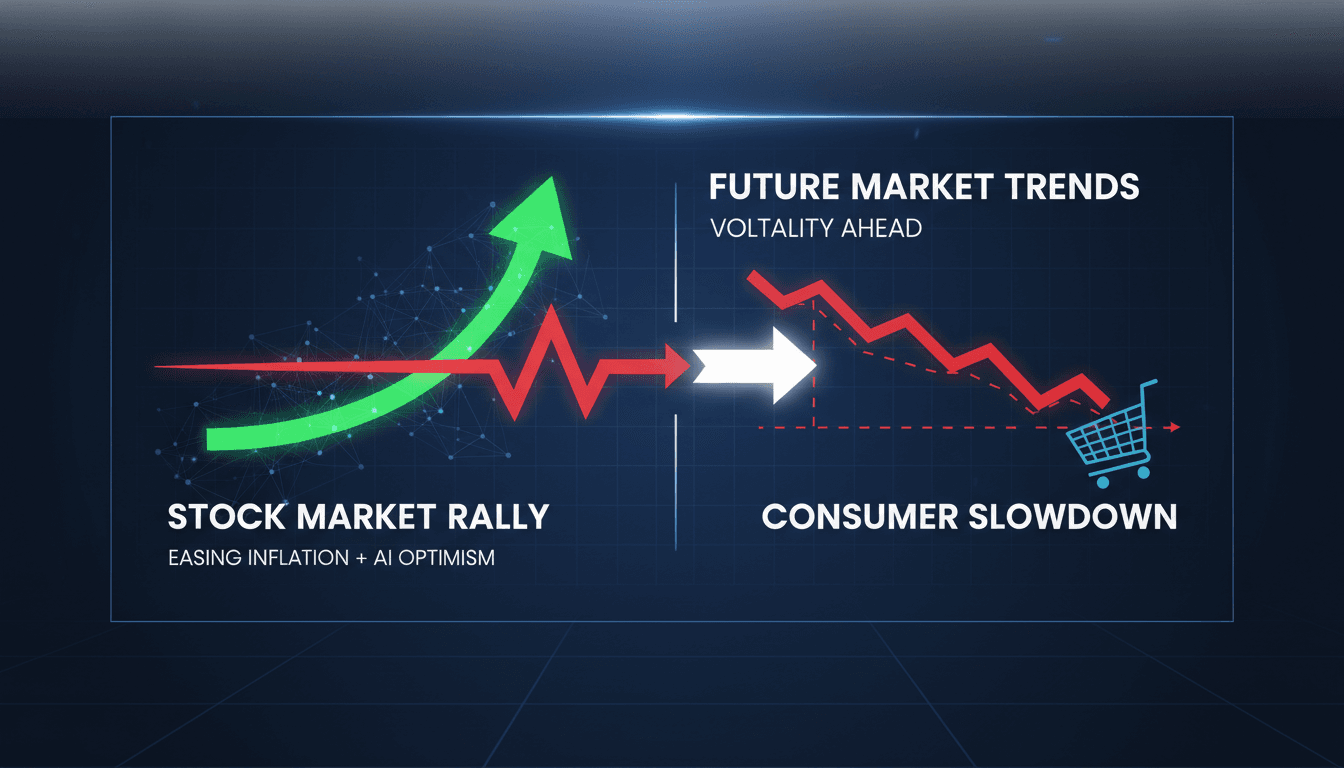 Stock market graph showing recent trends and consumer behavior impact