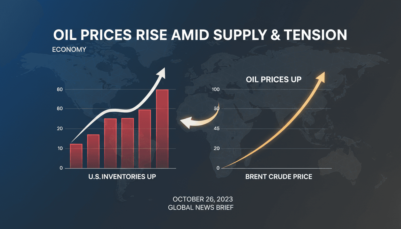 Graph showing the rise in oil prices alongside U.S. crude inventory levels.
