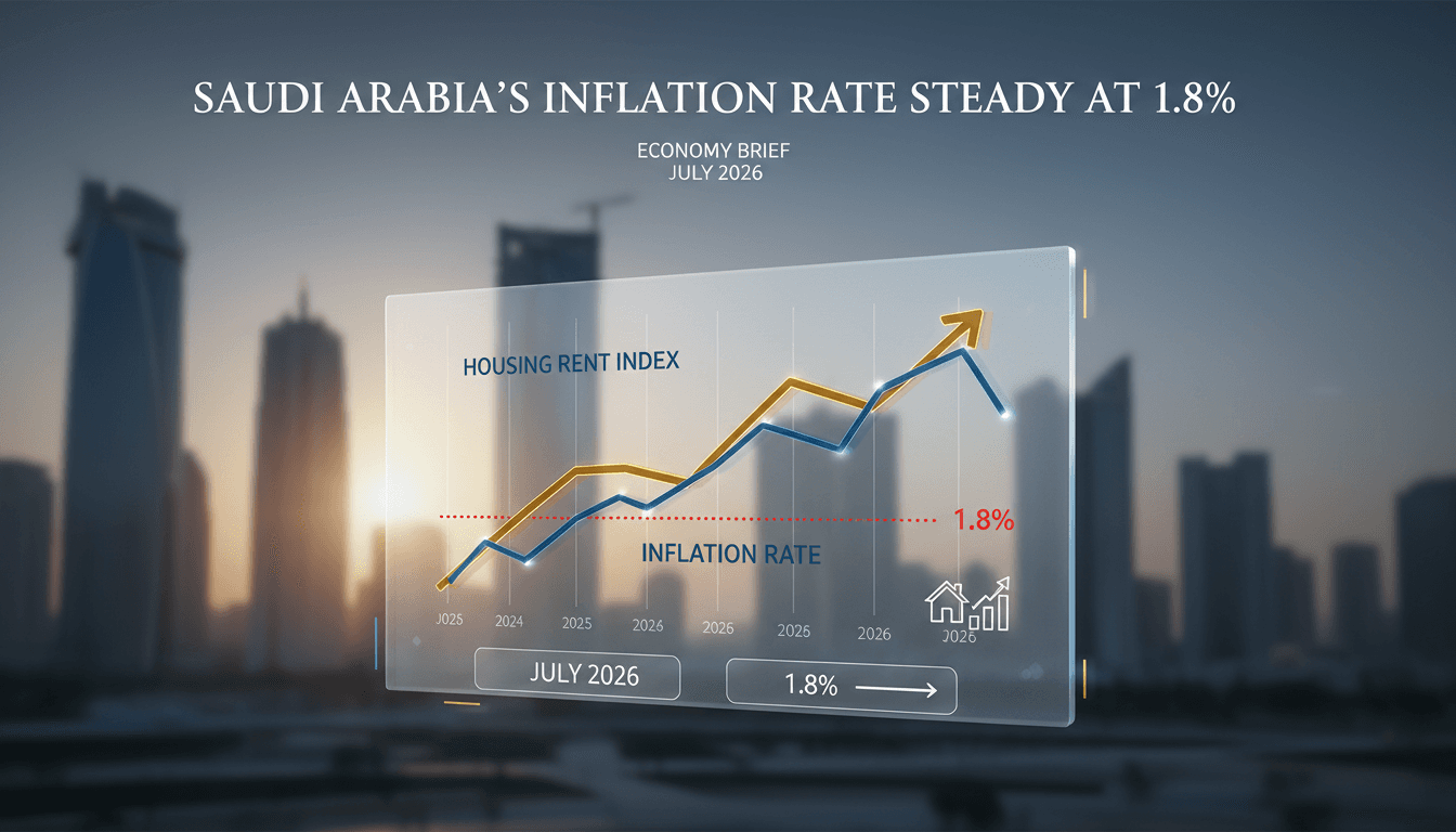 Saudi Arabia's inflation rate holds steady at 1.8% in July 2026