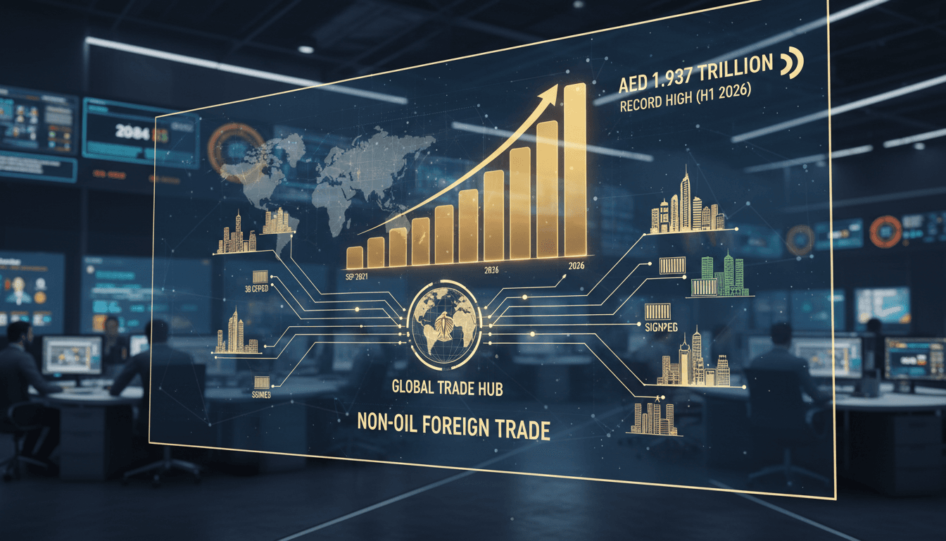 Graph showing UAE's non-oil foreign trade growth and CEPA impact