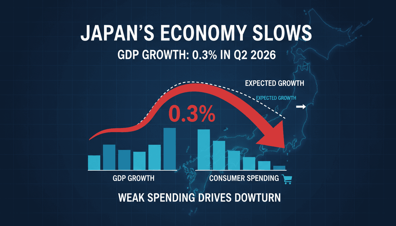 Graph showing Japan's GDP growth and consumer spending trends in Q2 2026.