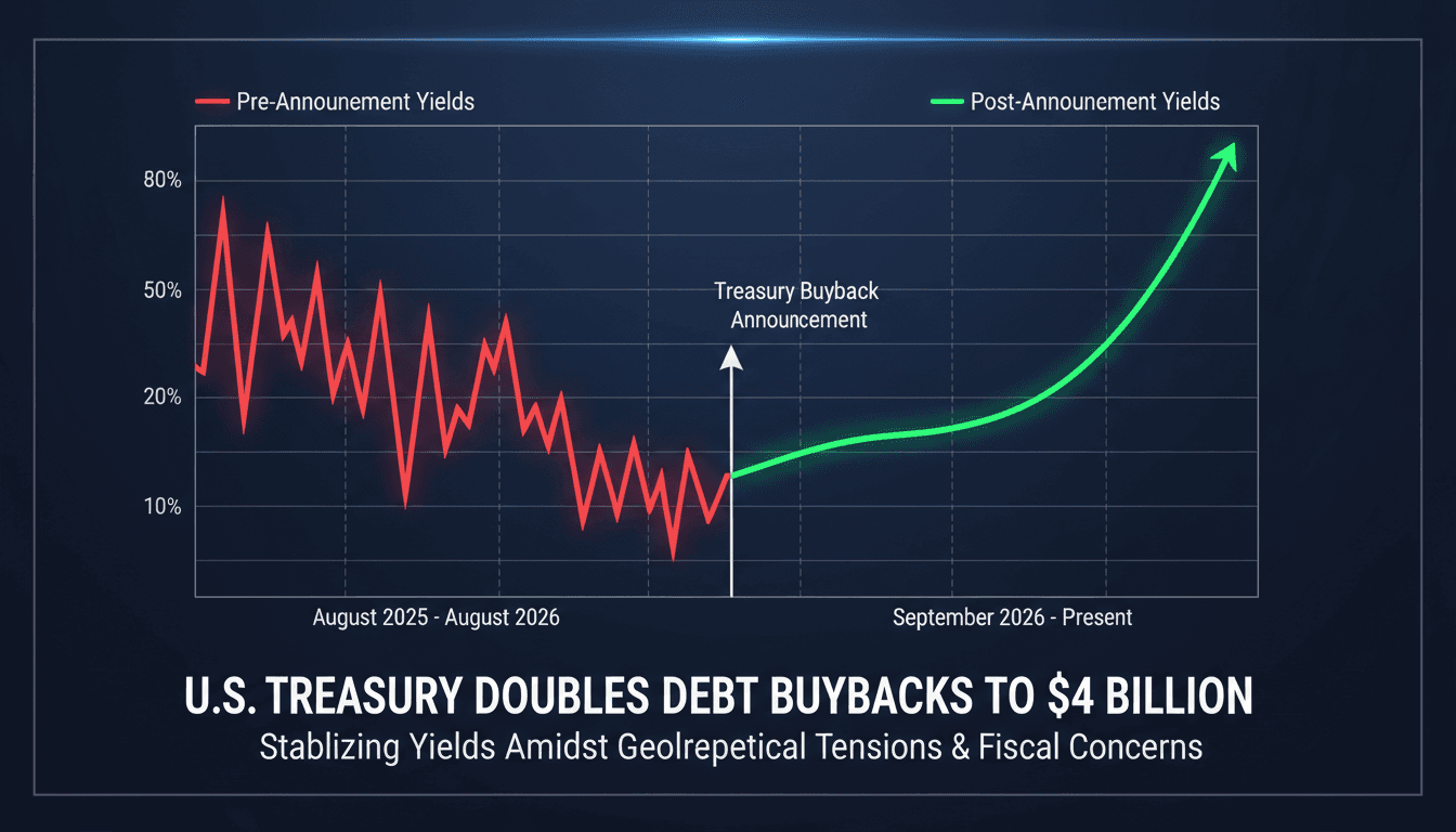 A chart showing U.S. Treasury yields and the impact of debt buyback operations on market liquidity.