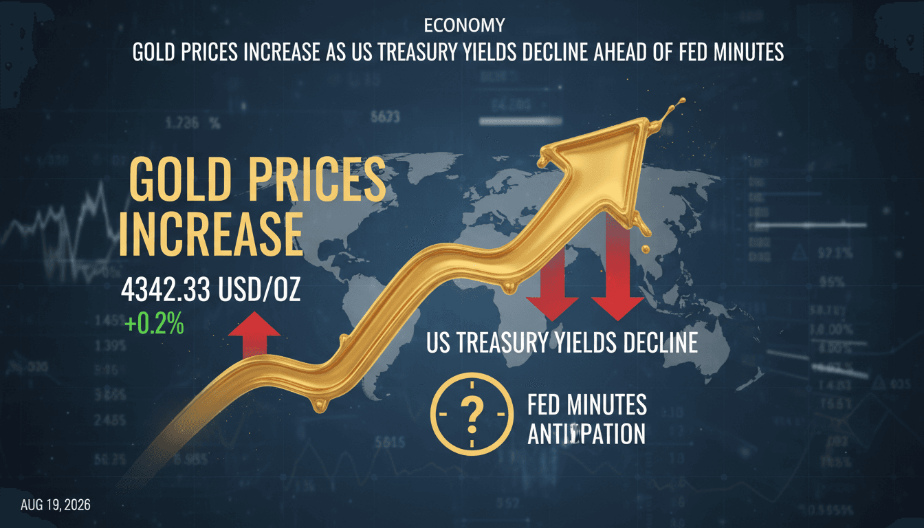 A chart depicting the rise in gold prices alongside US Treasury yield trends.