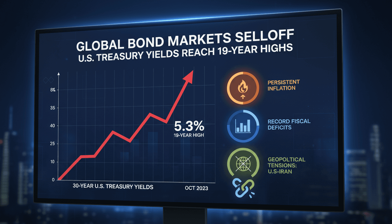 An infographic showing the rise in U.S. Treasury yields and its impact on global borrowing costs.