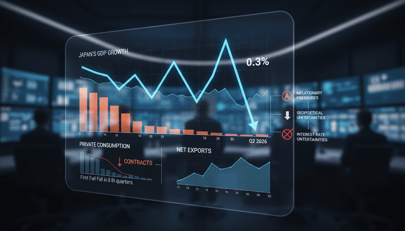 A graph showing Japan's GDP growth trends and economic indicators for Q2 2026.