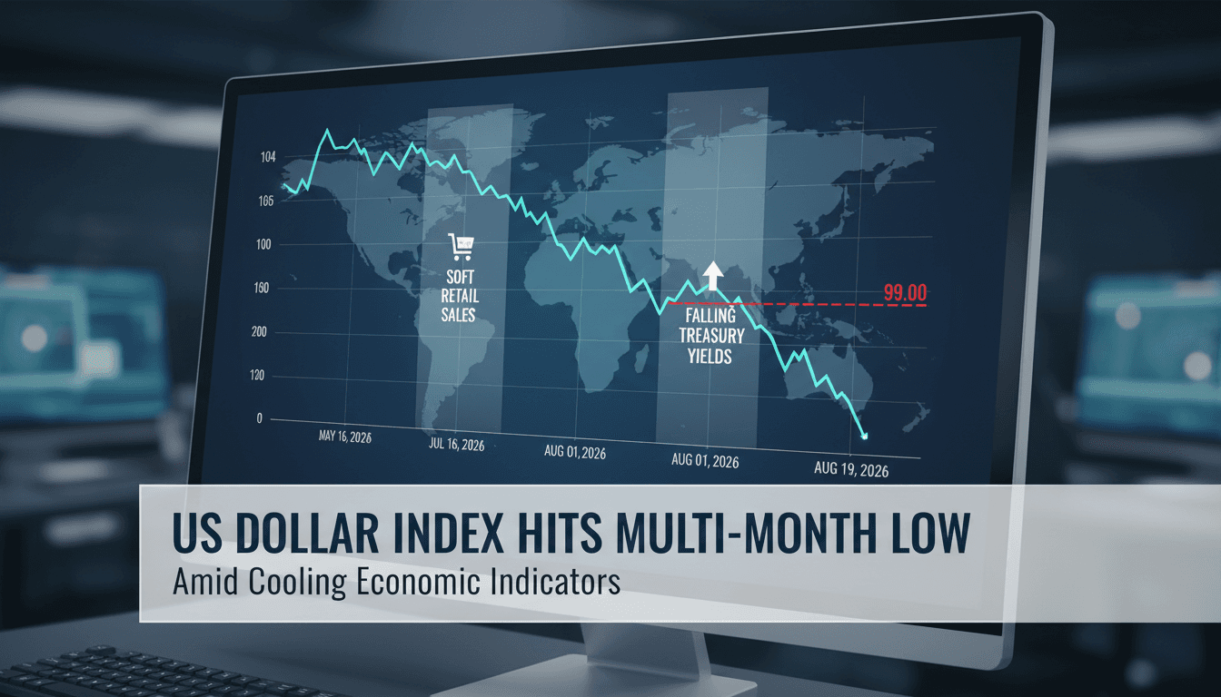 A chart illustrating the decline of the US Dollar Index, highlighting economic data impacts.