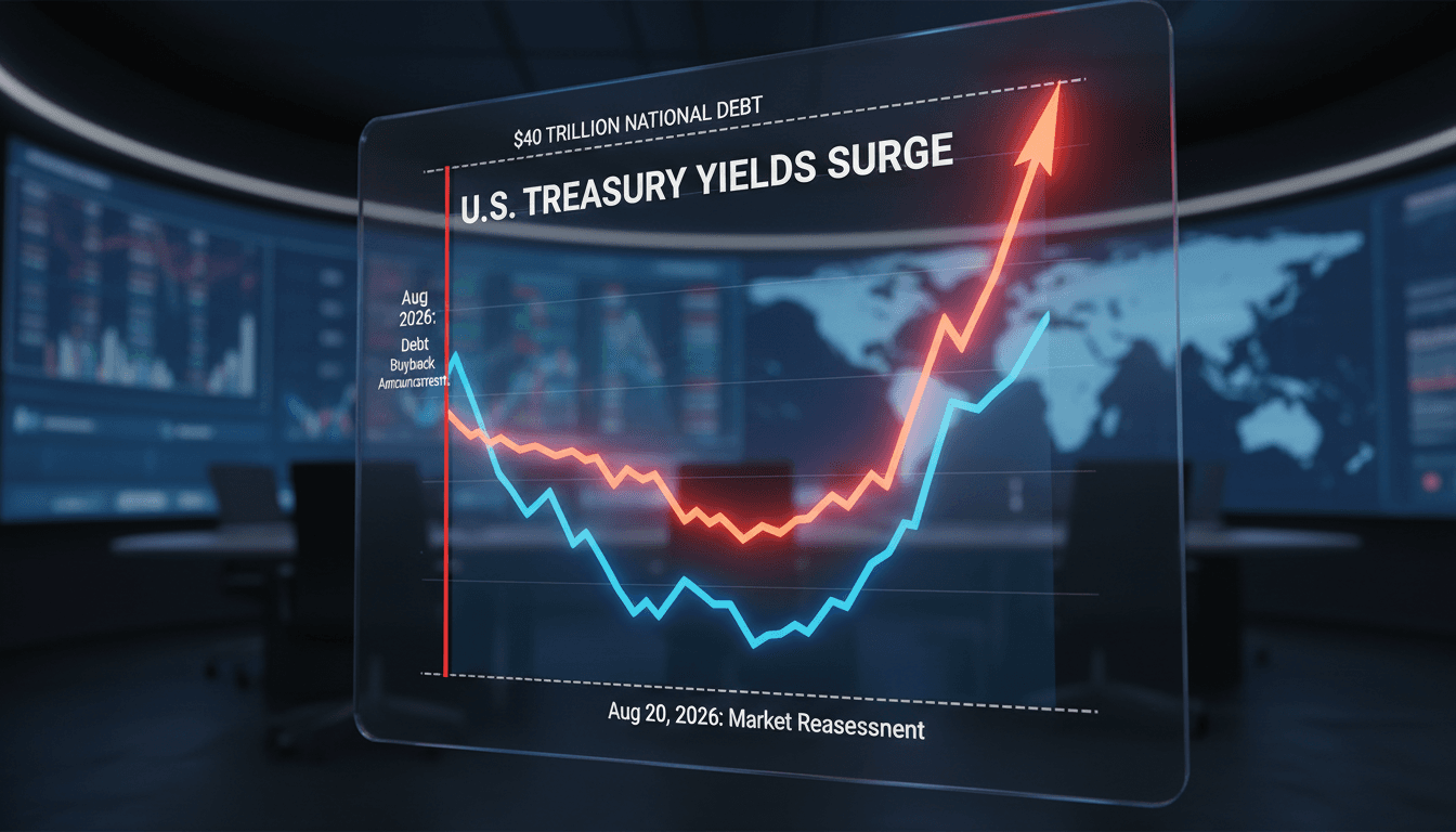A chart showing the fluctuation of U.S. Treasury bond yields following a debt buyback intervention.