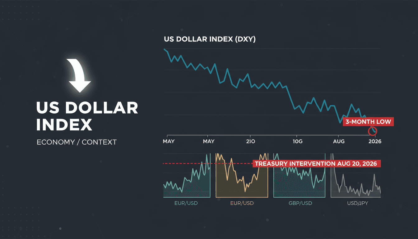 A graph depicting the US Dollar Index trend and its impact on major currencies.