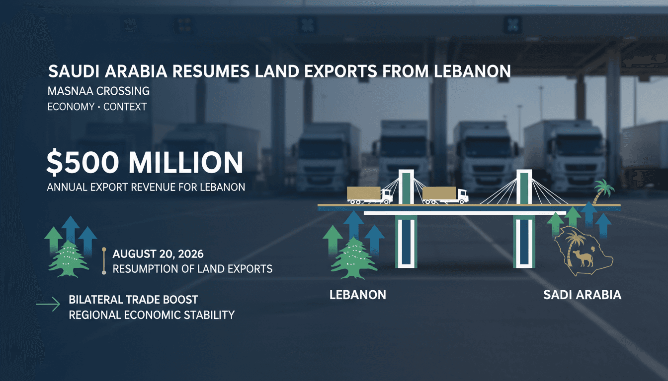 Saudi Ambassador inaugurates Lebanese land exports at Masnaa crossing, highlighting economic revival and trade infrastructure.