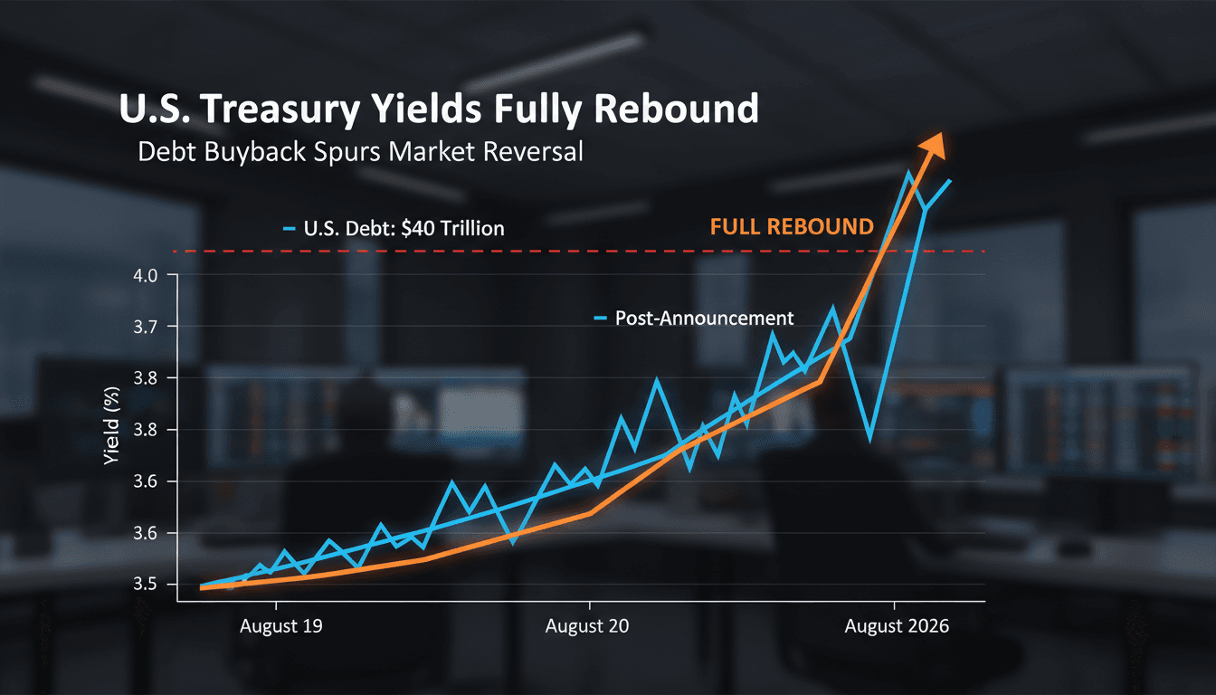 A chart showing U.S. Treasury yield fluctuations following the debt buyback announcement.