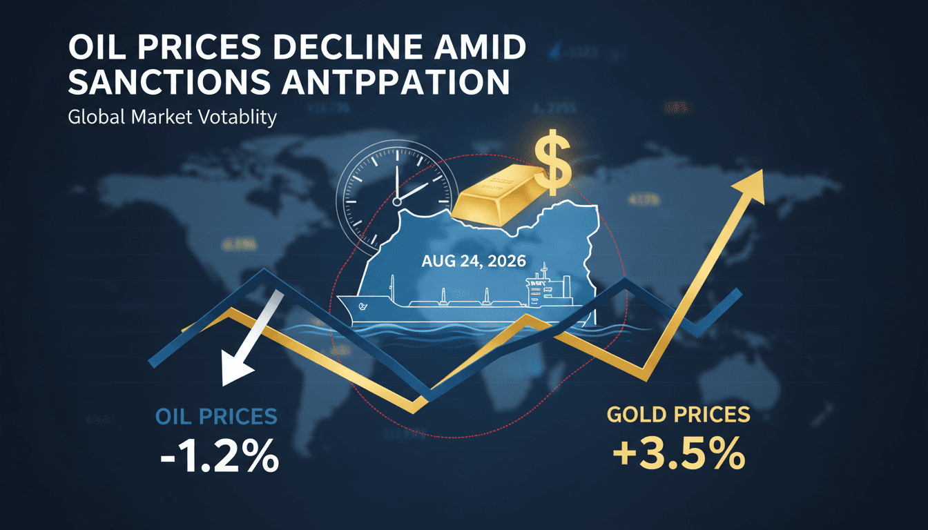 A visual representation of oil and gold price fluctuations amid geopolitical tensions.
