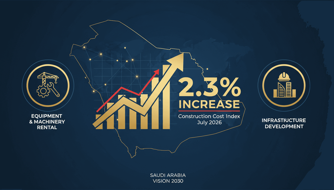 Saudi Arabia's Construction Cost Index Increases by 2.3 Percent Year-on-Year in July 2026