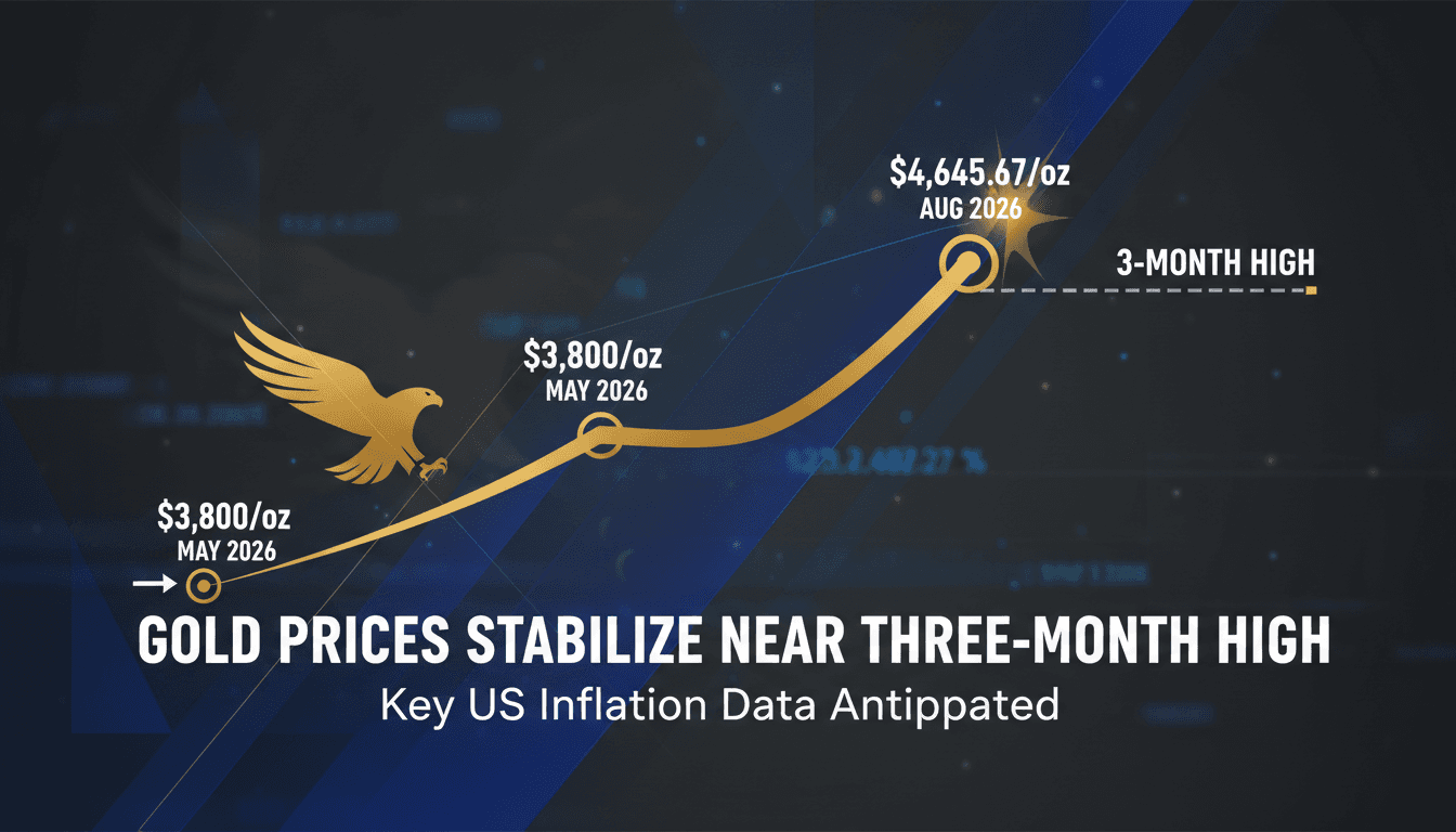 A chart showing gold price trends with a focus on the recent peak and upcoming inflation data.