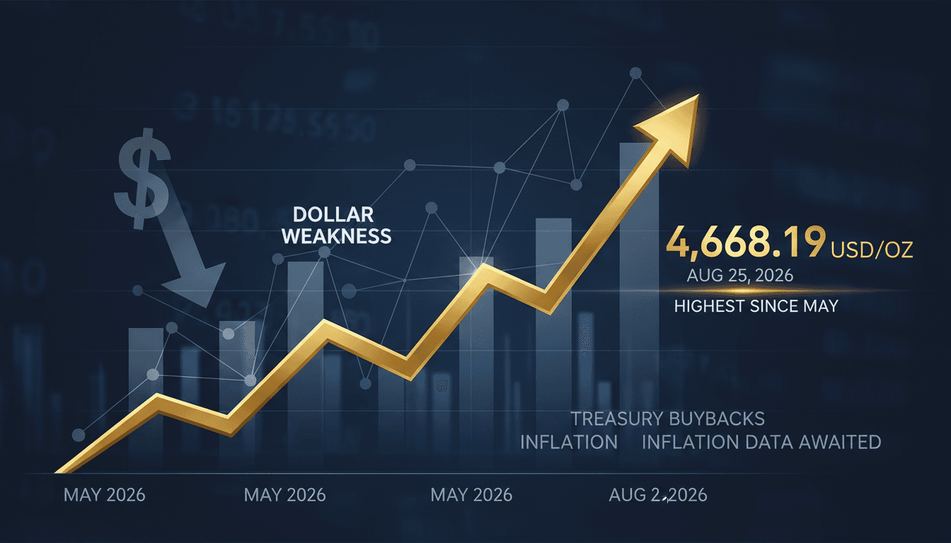A chart illustrating the rise in gold prices, highlighting the recent surge and market factors influencing it.