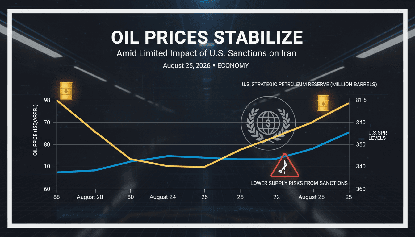 A graphic illustrating oil price trends and U.S. Strategic Petroleum Reserve levels amidst geopolitical tensions.