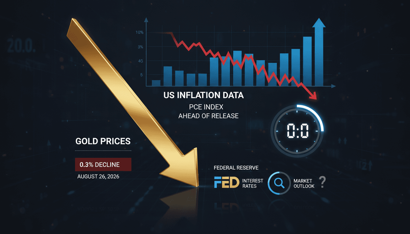 A chart depicting the recent decline in gold prices with inflation data highlights.