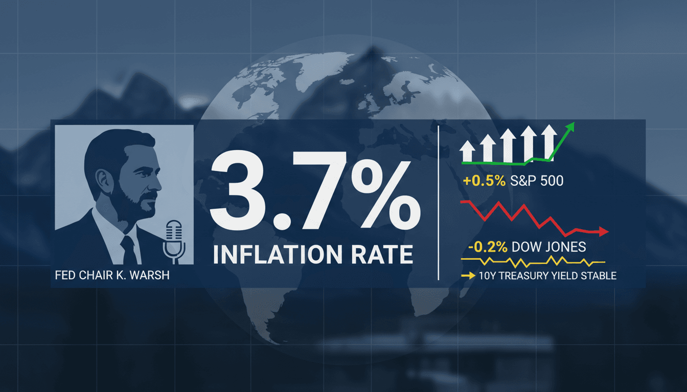 A visual representation of inflation rates and market indicators related to Kevin Warsh's Jackson Hole keynote.