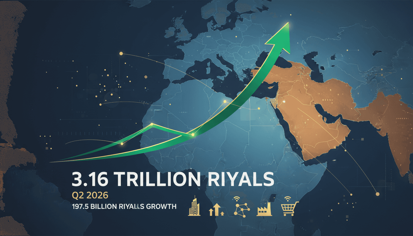 Infographic showing the growth of Saudi private sector bank credit and its impact on the economy.