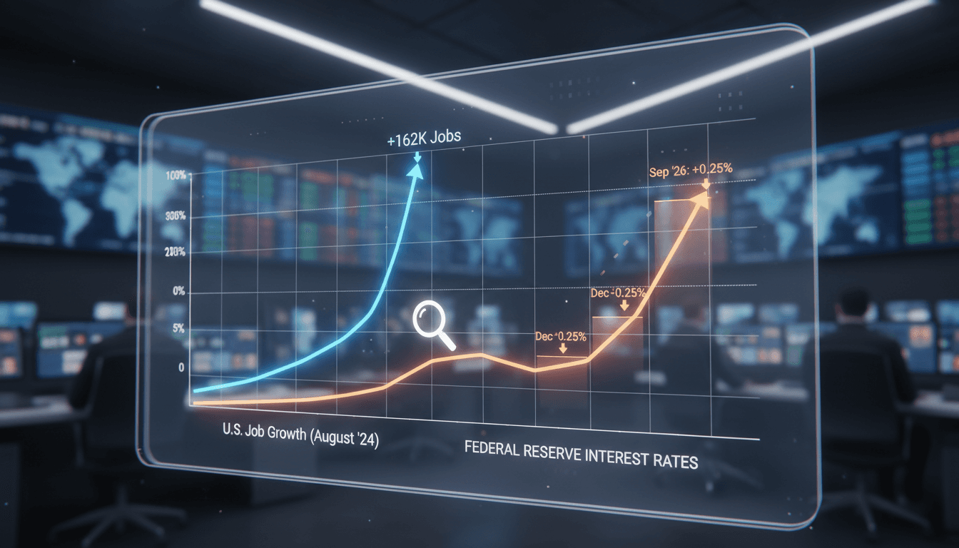 A chart showing the relationship between U.S. job growth and Federal Reserve interest rate changes.