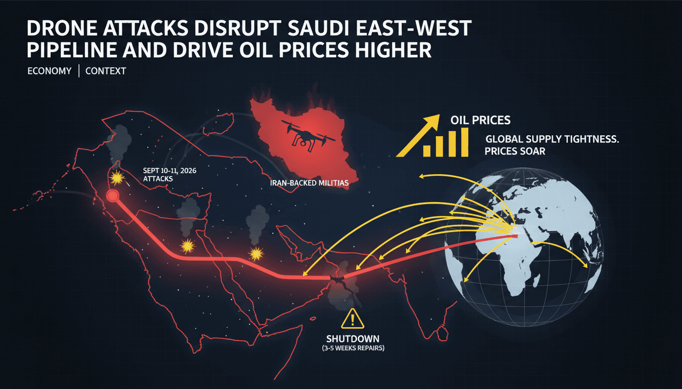 A map highlighting the East-West pipeline route and its importance to global oil supply.