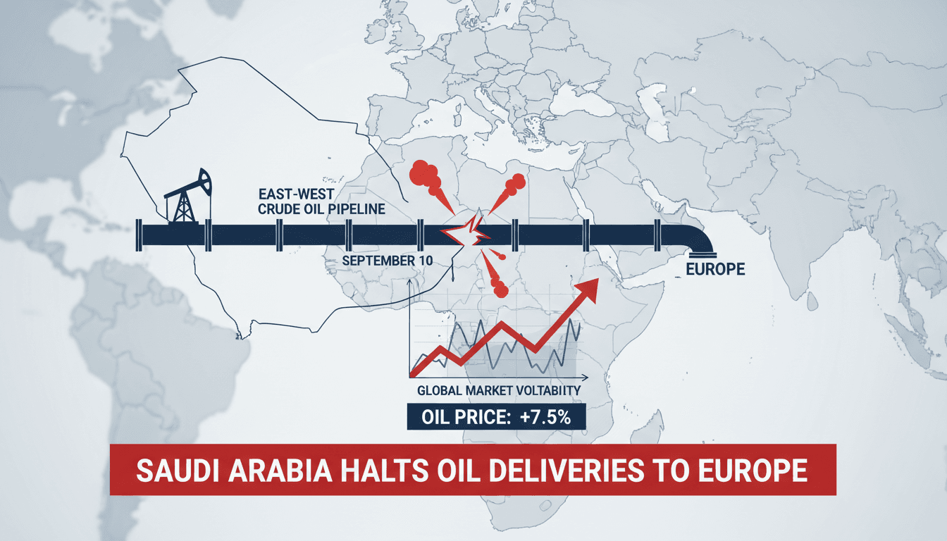 A map illustrating the East-West pipeline route and its significance in global oil supply.