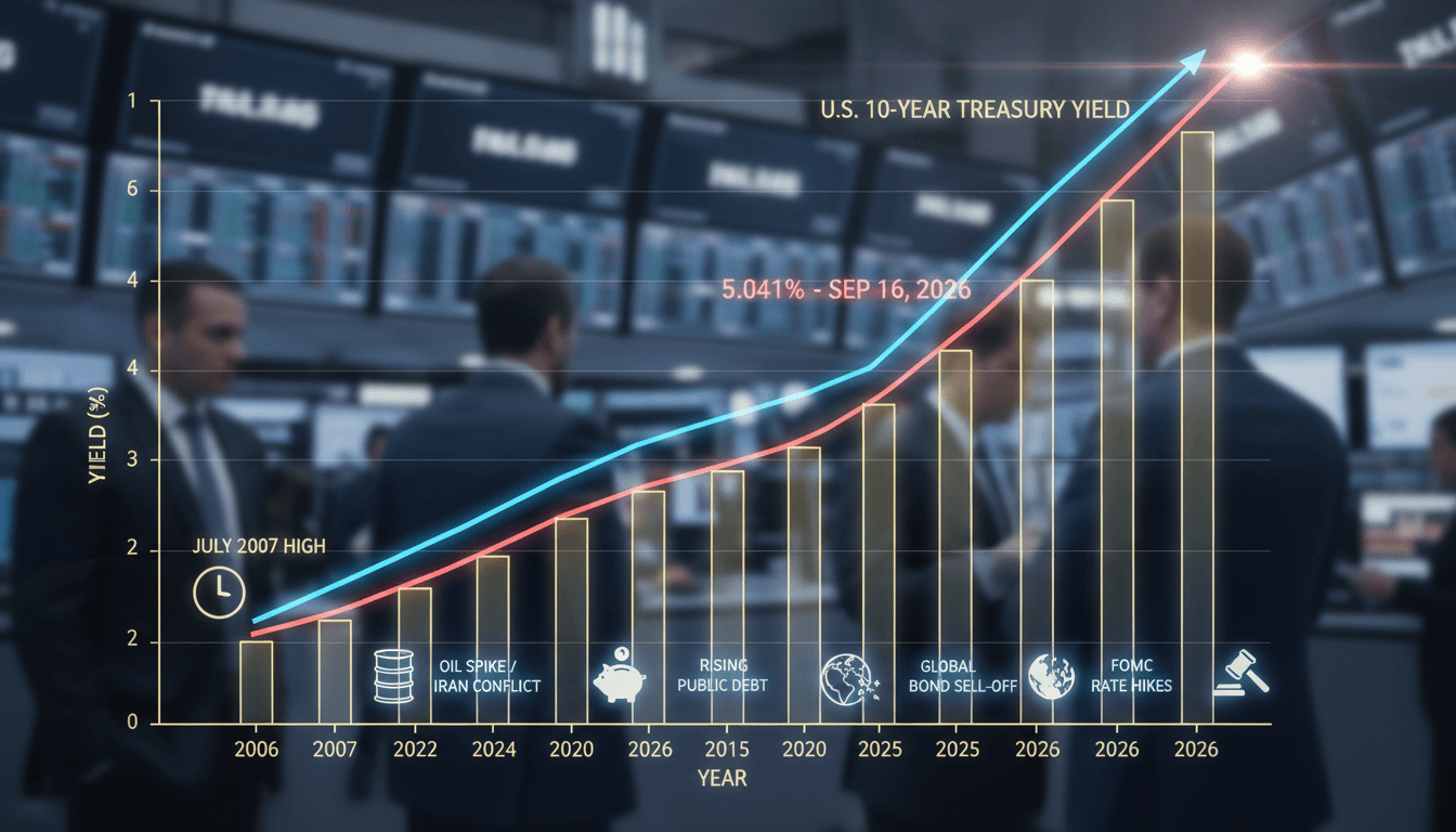 U.S. 10-Year Treasury Yield Hits 19-Year High Amid Fiscal and Geopolitical Strains