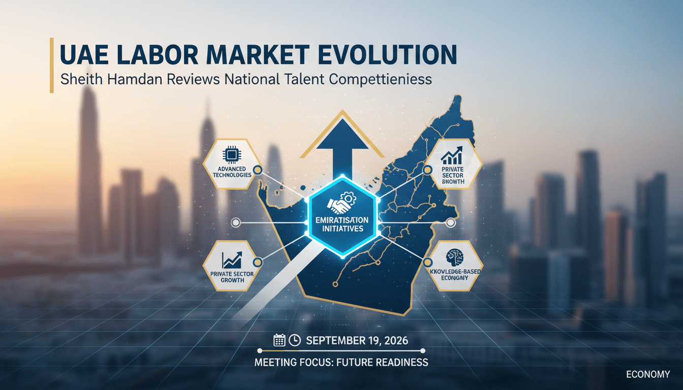 Sheikh Hamdan discussing labor market strategies with ministers in Dubai.