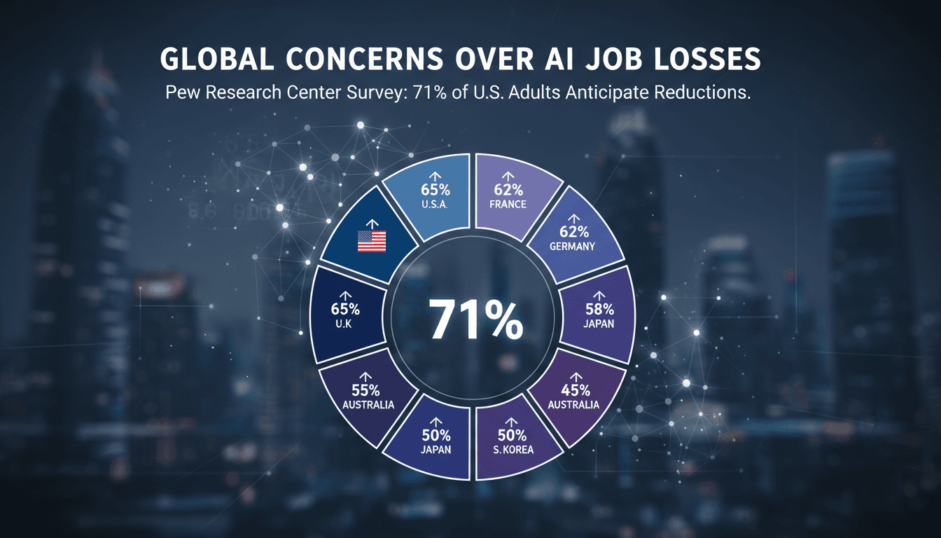 Infographic showing global expectations of job losses due to AI, highlighting high-income countries.