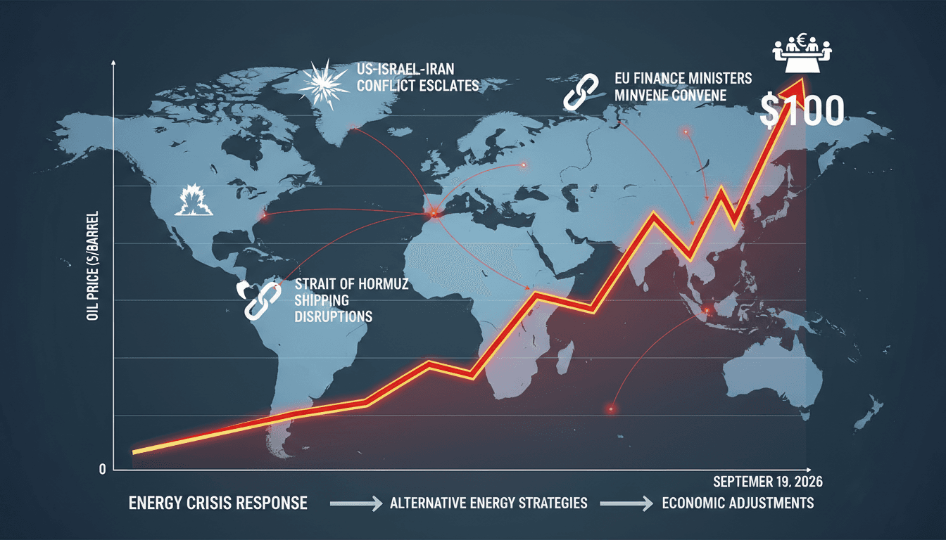 A graph illustrating the rise of oil prices to over $100 per barrel amid geopolitical tensions in the Middle East.