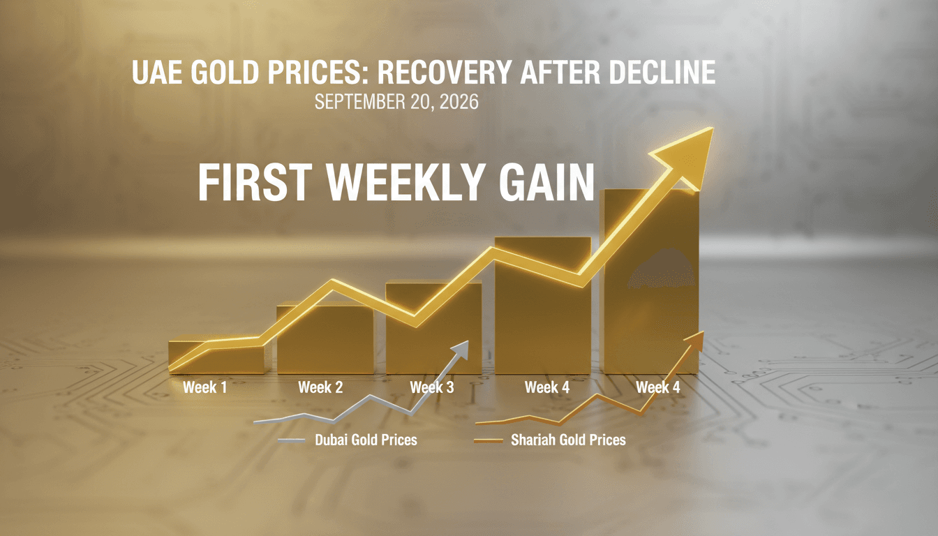 A visual representation of gold price trends in Dubai and Sharjah, showcasing the recent recovery after a decline.