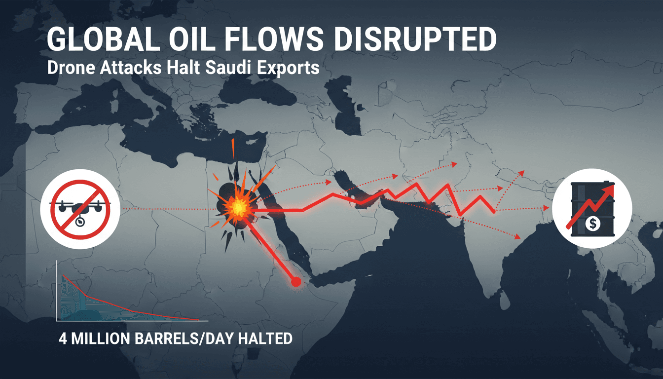 A map illustrating the East-West Pipeline route and its significance in global oil exports.