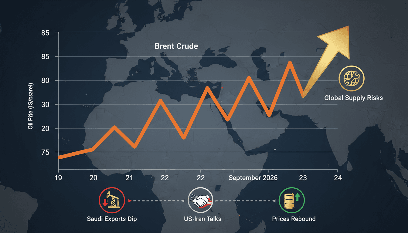 A graph illustrating the rebound of oil prices amidst geopolitical tensions in the Middle East.