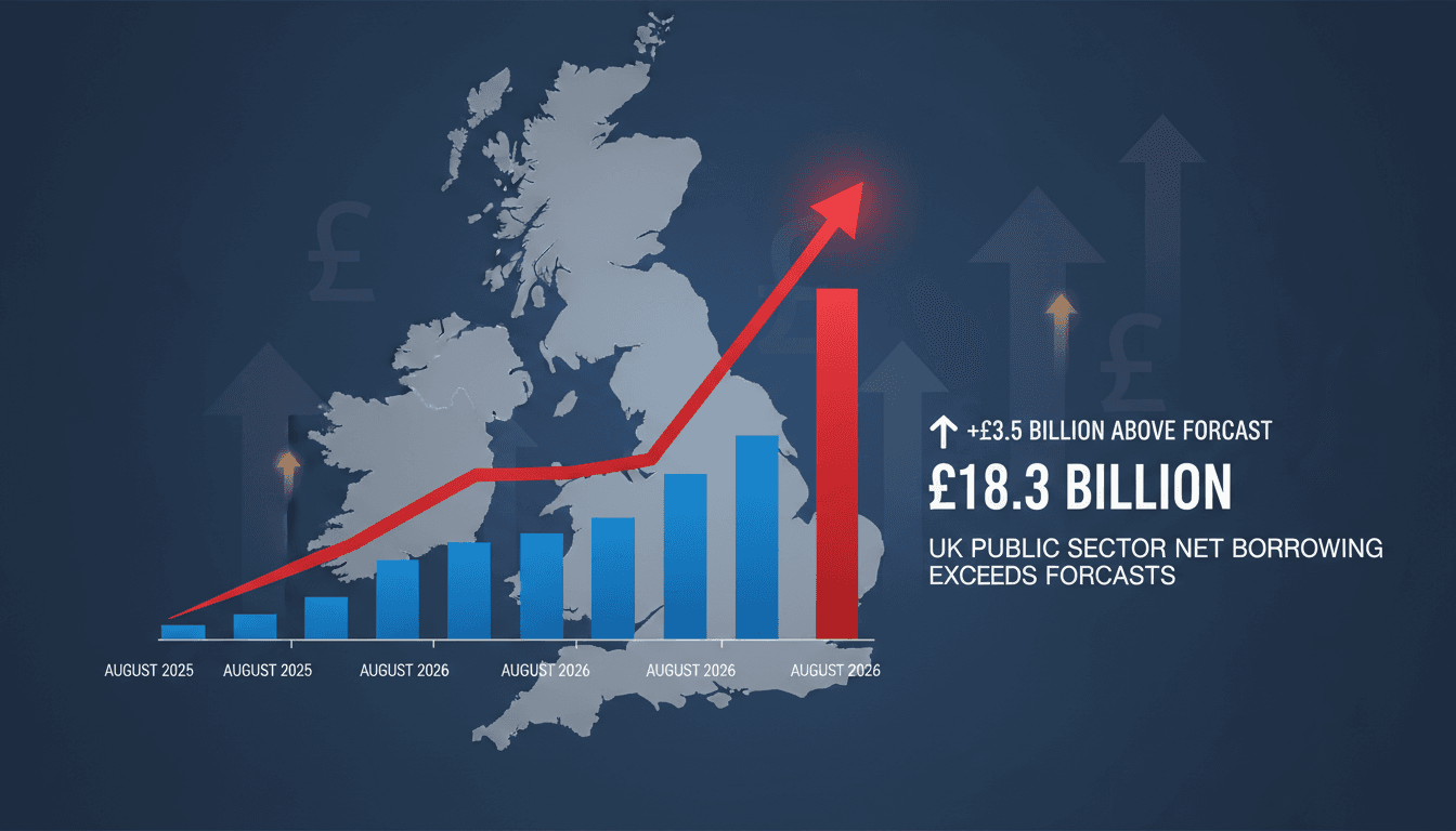 UK Public Sector Net Borrowing Reaches £18.3 Billion in August 2026 Exceeding Forecasts