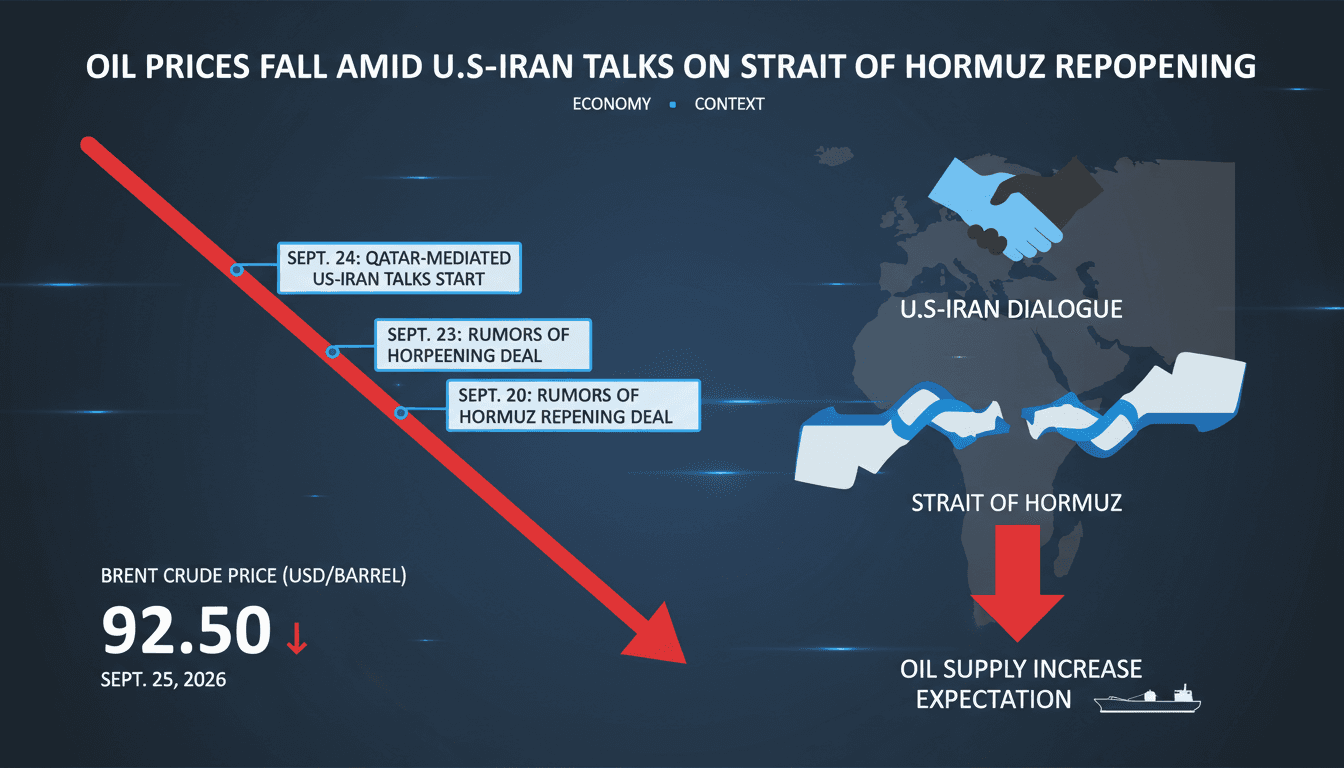 Oil Prices Fall Amid U.S.-Iran Talks on Strait of Hormuz Reopening