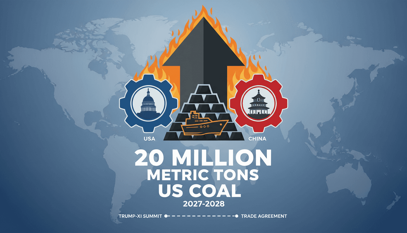 Infographic detailing China's commitment to US coal imports and trade relations.