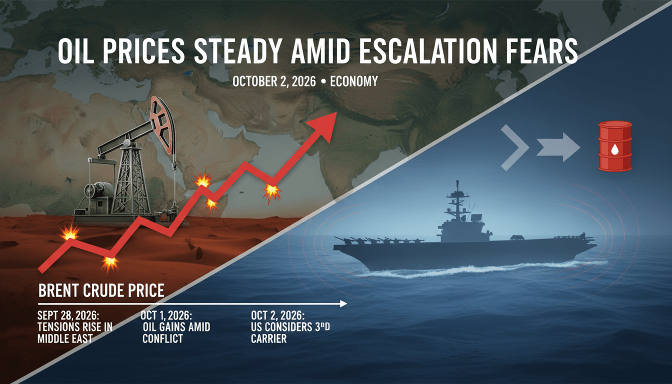 A chart showing the rise in Brent crude prices against the backdrop of US military considerations in the Persian Gulf.