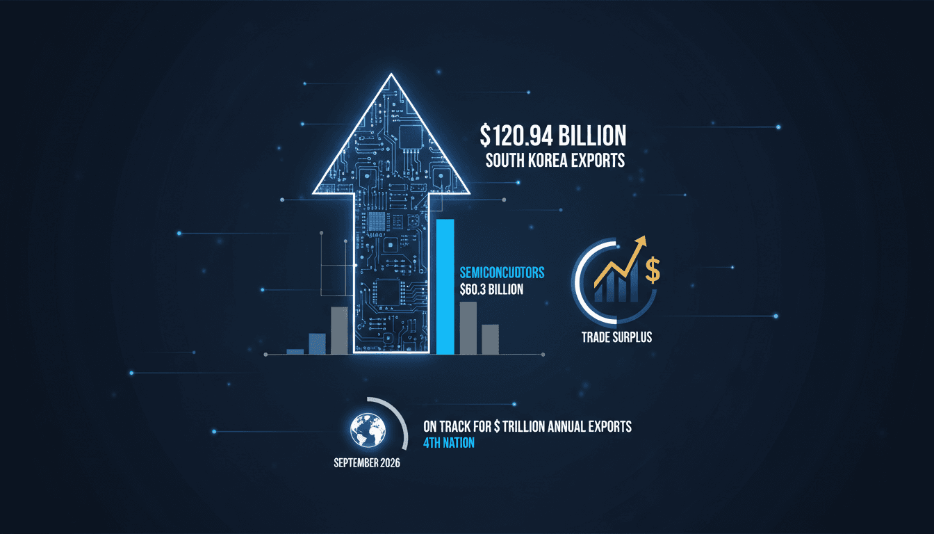 South Korea Achieves Record Monthly Exports of $120.94 Billion Driven by Semiconductor Demand