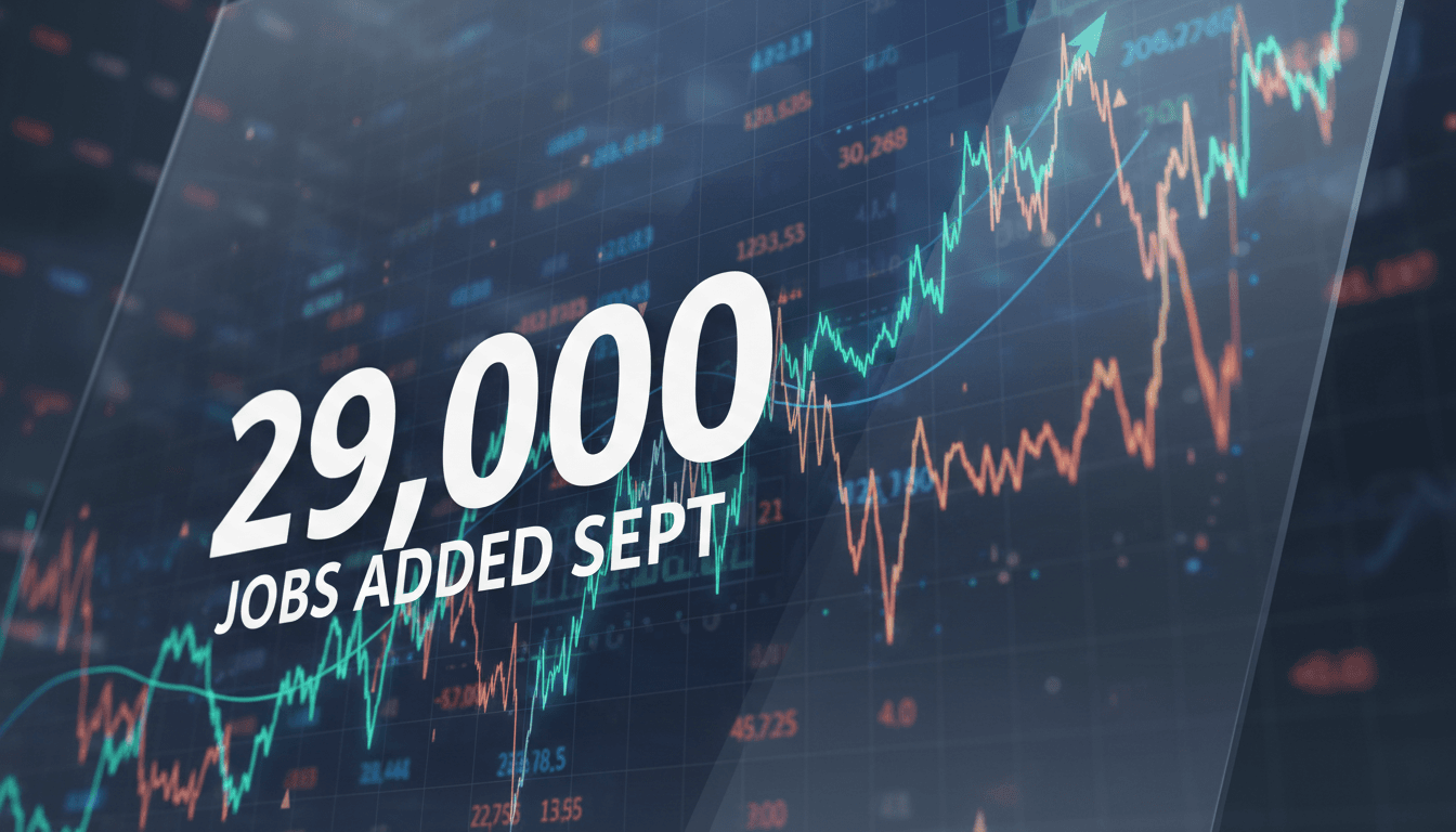 A graphic illustrating the 29,000 jobs added in September 2026 and its effect on US equities.