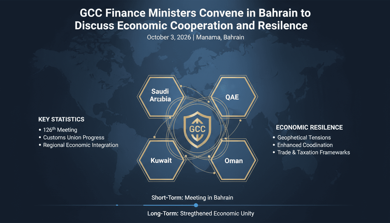 Infographic detailing the GCC Finance Ministers' meeting outcomes and economic integration efforts.
