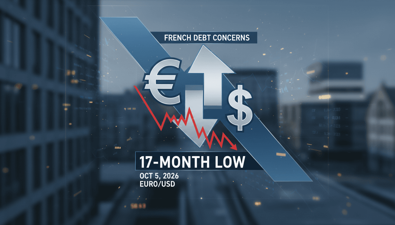 Euro Hits 17-Month Low Amid French Debt Concerns