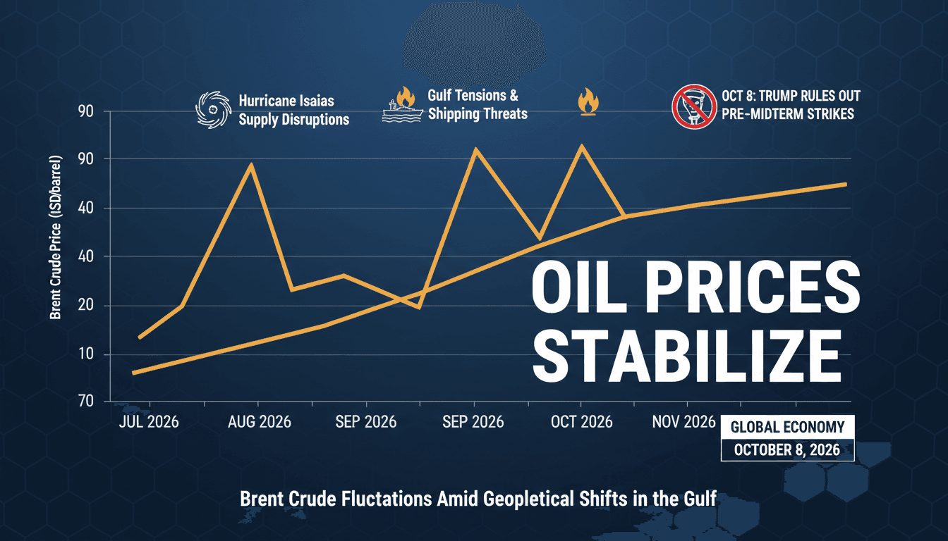 A graph depicting oil price fluctuations in response to geopolitical events, focusing on Trump's announcement regarding Iran.