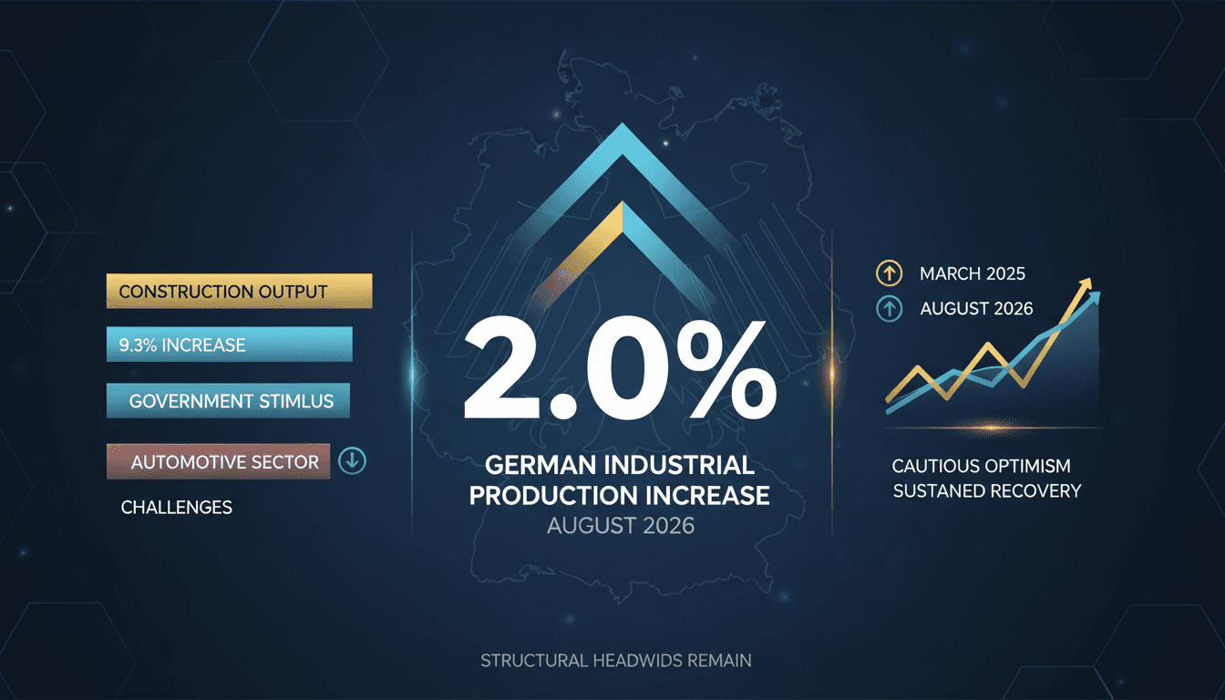 German Industrial Production Sees 2.0% Increase in August 2026