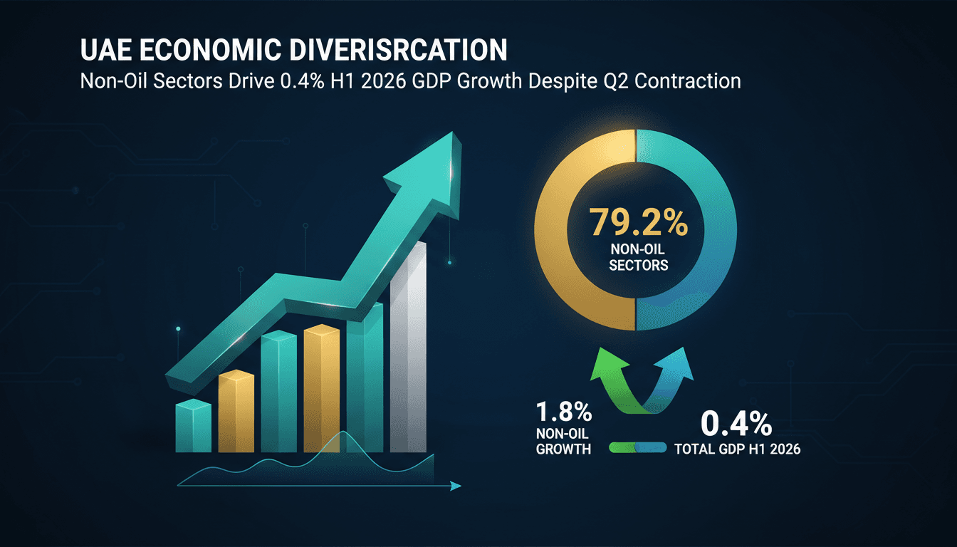 Infographic illustrating UAE's GDP growth and non-oil sector expansion in H1 2026.