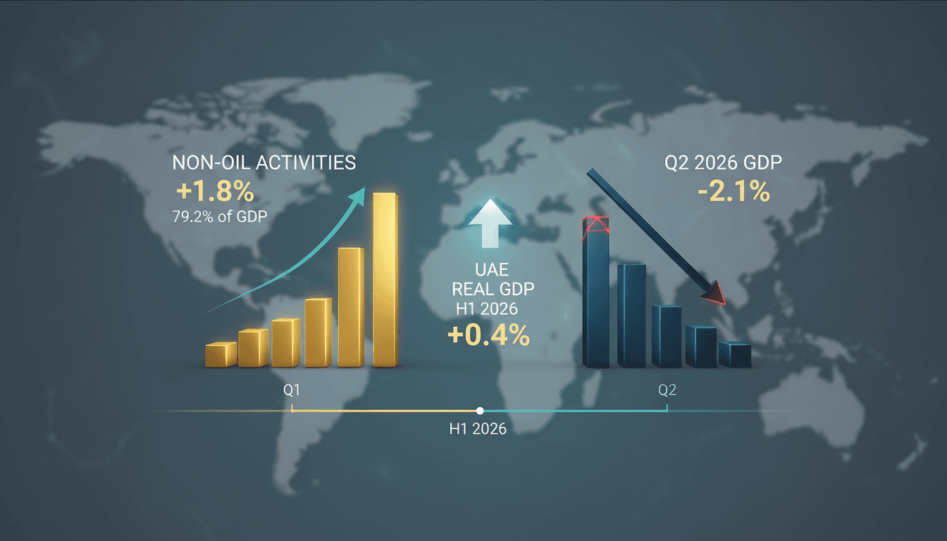 A graph showing UAE's GDP growth and non-oil sector contributions in 2026.