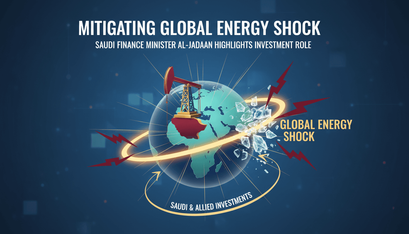 Infographic showing Saudi investments' role in stabilizing the global economy during energy shocks.