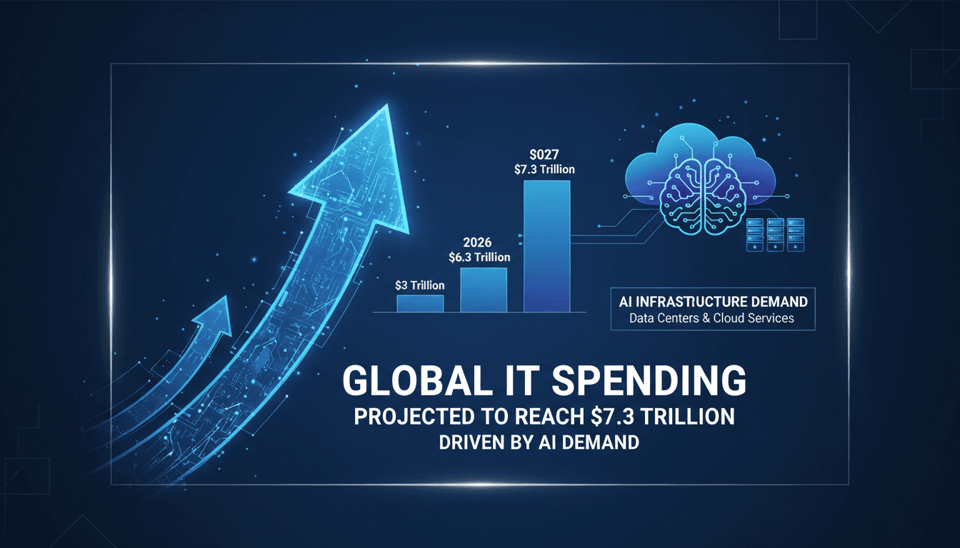 A graph showing the projected growth in global IT spending driven by AI infrastructure demand.