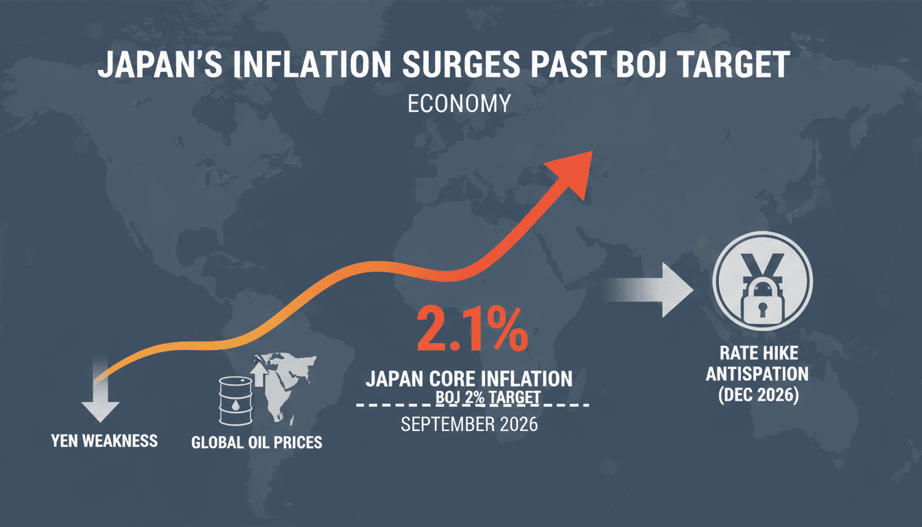 A graph illustrating Japan's inflation rate increase and its implications for monetary policy.