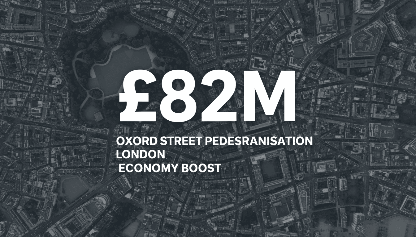 Pedestrian zone on Oxford Street in London free of vehicles with shopping crowds