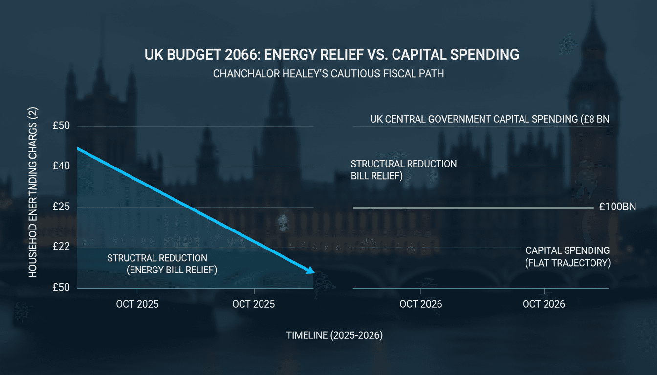 UK Autumn Budget 2026 energy policy diagram detailing gas standing charge reductions and levy control shifts.